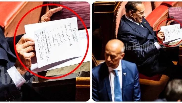 Опорките на Берлускони с описанието на Мелони